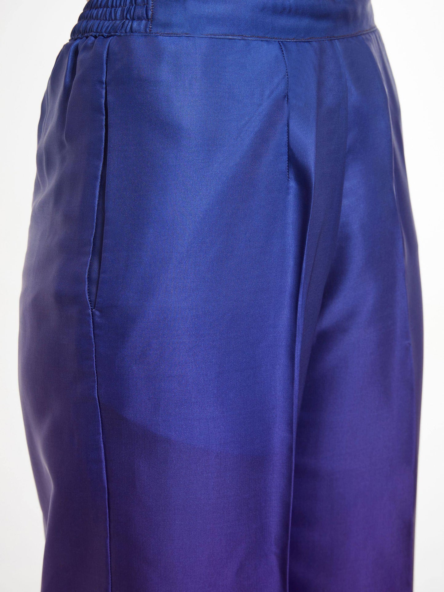 Wonderful Ombre Purple Satin Party Wear Co-Ord Set